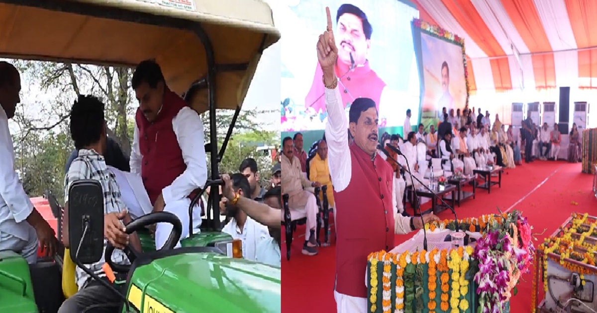 CM मोहन यादव ने भांडेर को ₹62 करोड़ से अधिक के विकास कार्यों की दी सौगात, ट्रैक्टर पर बैठकर किसानों से किया संवाद
