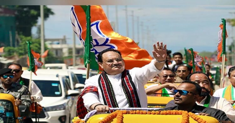 jp-nadda-road-show-in-haridwar-for-lok-sabha-elections-2024