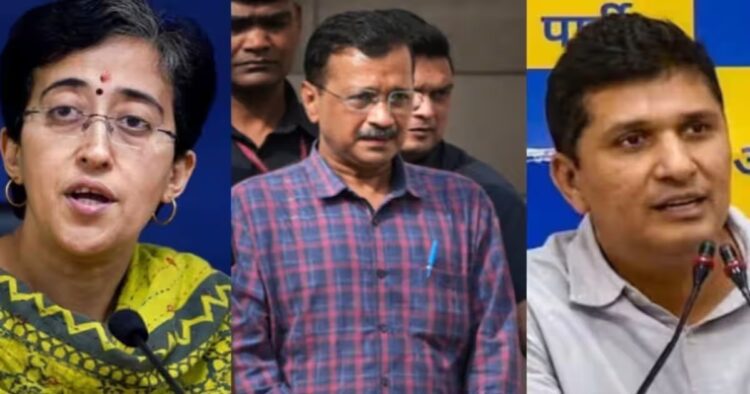 Arvind Kejriwal, Atishi Marlena, Saurabh Bhardwaj