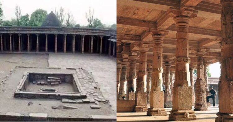 dhar-two-pillars-found-during-excavation-in-bhojshala