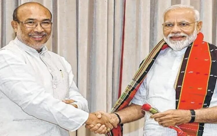 Manipur CM N. Viren Singh and PM Modi